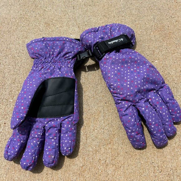 Columbia Kid’s Purple Snow Gloves One Size Fits All Fall Winter - Picture 1 of 6